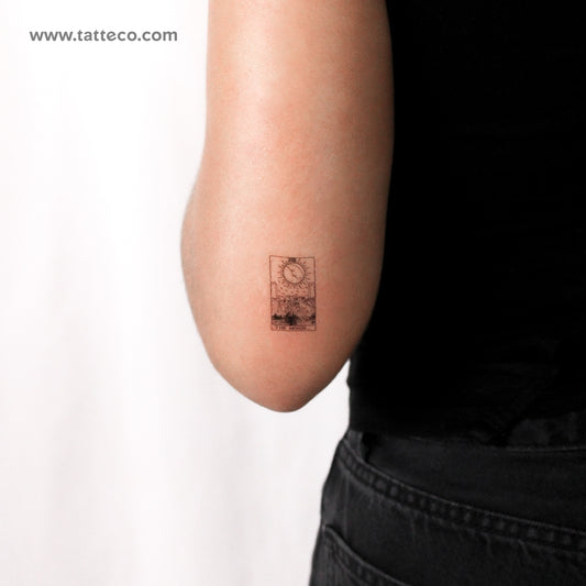 Tatuaje temporal pequeño de la carta del Tarot La Luna (juego de 3)
