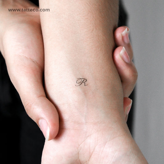 Script R Temporary Tattoo - Set of 3