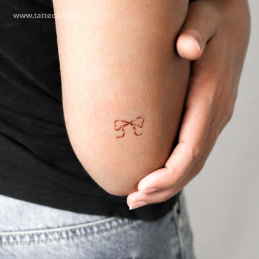 Red Ribbon Temporary Tattoo - Set of 3