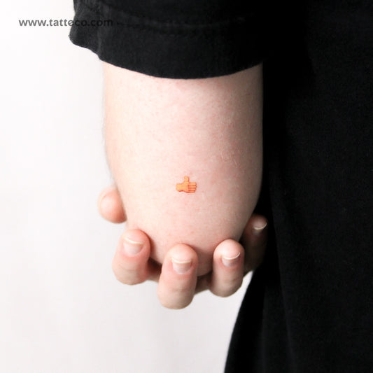 Tatuaje temporal de emoji de pulgar hacia arriba - Juego de 3