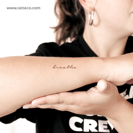 Tatuaje temporal Breathe de 2 semanas - Juego de 2