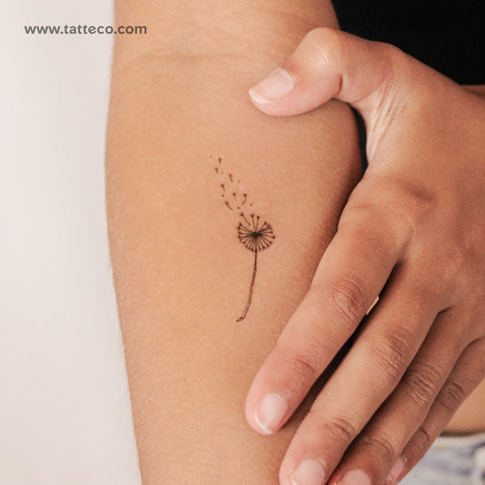 Tatuaje semipermanente de diente de león pequeño - Juego de 2