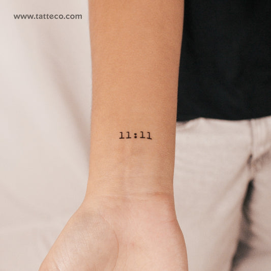 Tatuaje temporal de 2 semanas del número angelical 11:11 (juego de 2)