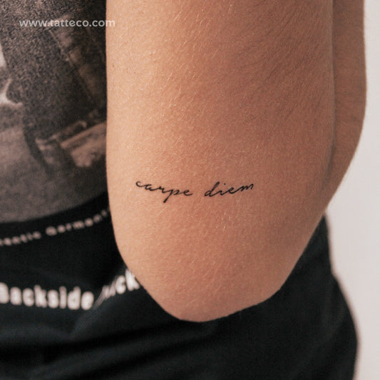 Tatuaje temporal de 2 semanas Carpe Diem - Juego de 2
