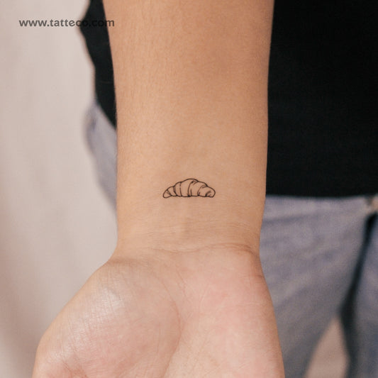 Tatuaje semipermanente de croissant pequeño (juego de 2)
