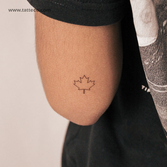 Tatuaje semipermanente de hoja de arce canadiense (juego de 2)