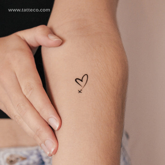 Tatuaje semipermanente "Corazón en el cielo" - Juego de 2