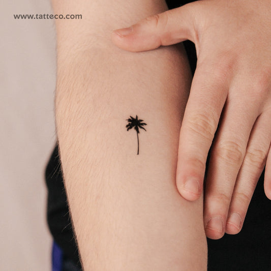 Tatuaje semipermanente de palmera pequeña (juego de 2)