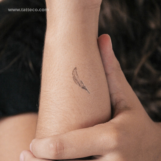 Tatuaje semipermanente de pluma pequeña - Juego de 2