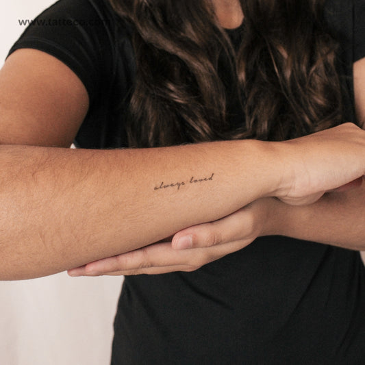 Tatuaje temporal de 2 semanas Always Loved - Juego de 2