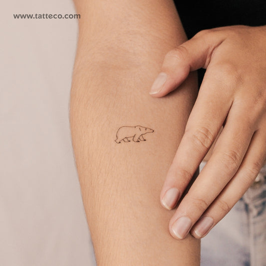 Tatuaje semipermanente de oso polar (juego de 2)