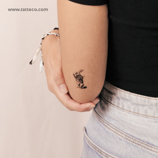 Tatuaje semipermanente de conejo blanco (juego de 2)