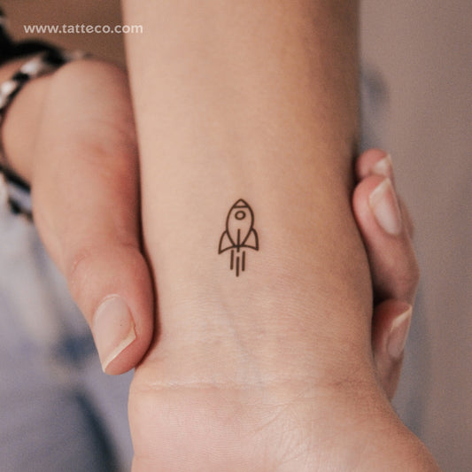 Minimalist Rocket Semi-Permanent Tattoo - Set of 2