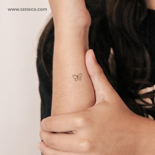 Tatuaje semipermanente de mariposa minimalista (juego de 2)