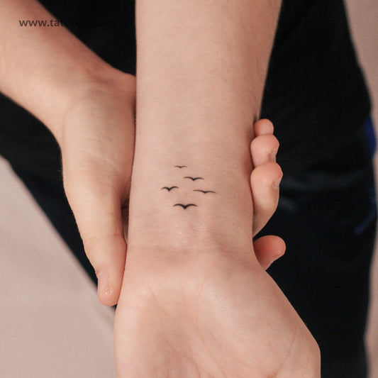 Tatuaje semipermanente de aves marinas voladoras (juego de 2)