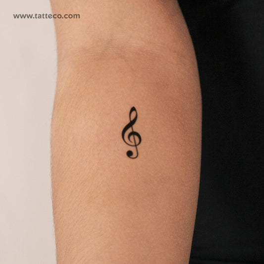 Tatuaje semipermanente de clave de sol (juego de 2)