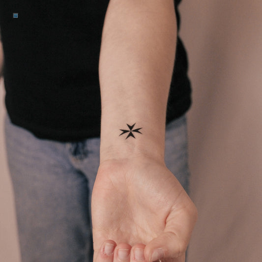 Maltese Cross Semi-Permanent Tattoo - Set of 2