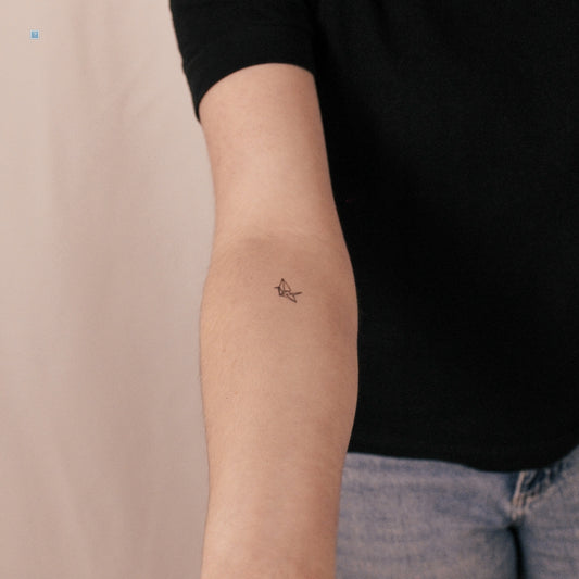 Tiny Origami Crane Semi-Permanent Tattoo - Set of 2
