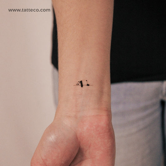 Tatuaje semipermanente de oso panda dormido (juego de 2)