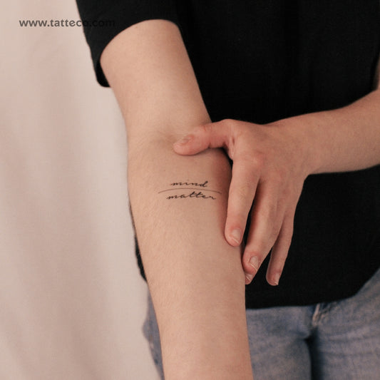 Tatuaje semipermanente "Mente sobre materia" - Juego de 2