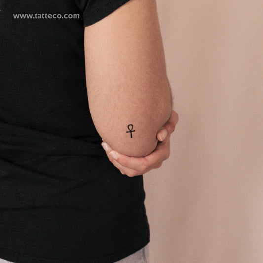 Tatuaje semipermanente pequeño de Ankh (juego de 2)