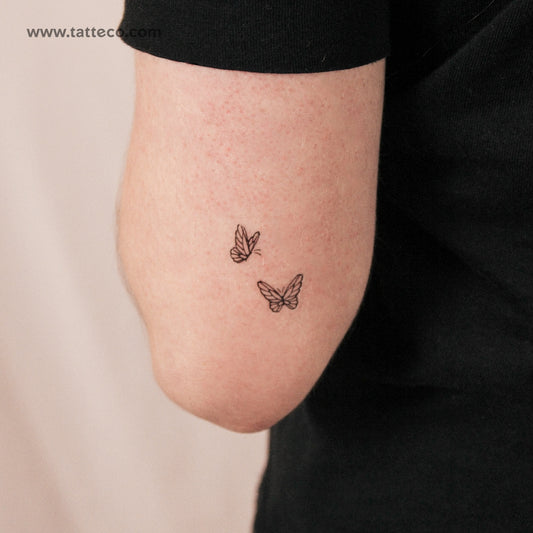Delicate Butterfly Duo Semi-Permanent Tattoo - Set of 2