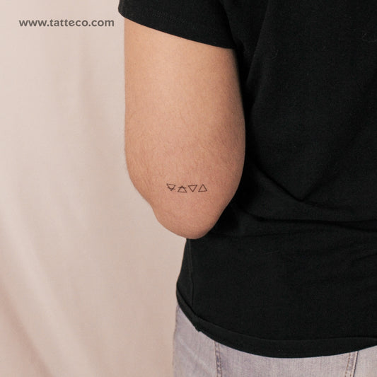 Tatuaje semipermanente de cuatro símbolos de alquimia (juego de 2)