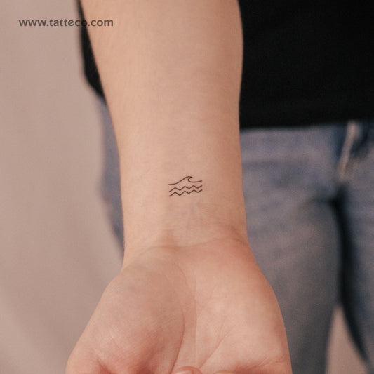Tatuaje semipermanente de olas marinas - Juego de 2