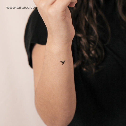 Tatuaje semipermanente pequeño de colibrí Tatteco - Juego de 2