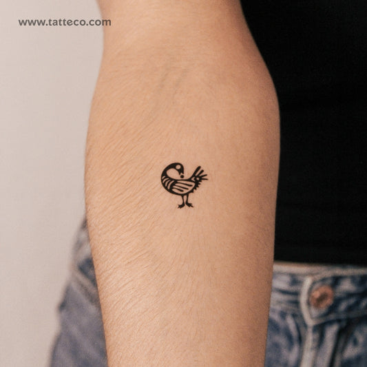Tatuaje semipermanente de pájaro Sankofa - Juego de 2