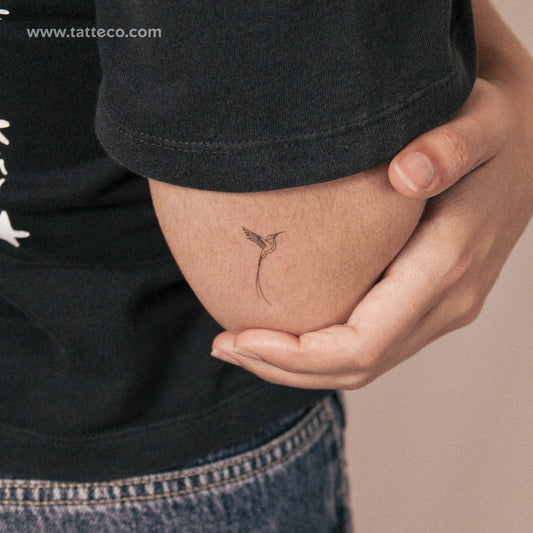Tatuaje semipermanente de colibrí de cola larga (pequeño) - Juego de 2
