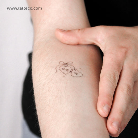 Heart Pendant By Stefano Mazza Temporary Tattoo - Set of 3