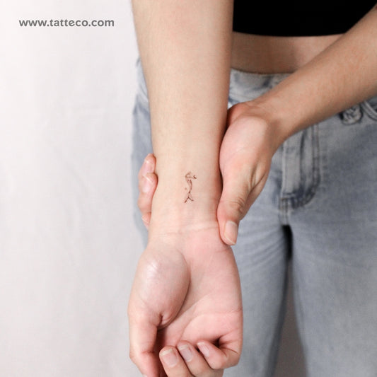 Moon Holding Mermaid By Stefano Mazza Temporary Tattoo - Set of 3