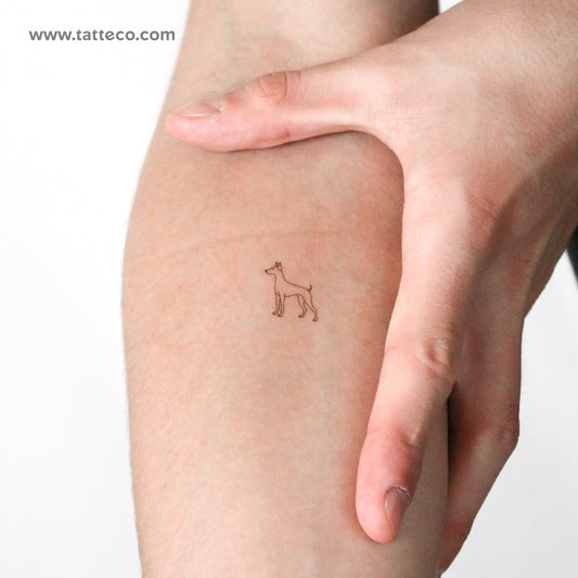 Fine Line Pinscher Temporary Tattoo - Set of 3