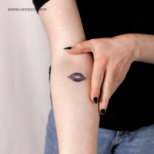 Blue Kiss Mark Temporary Tattoo - Set of 3