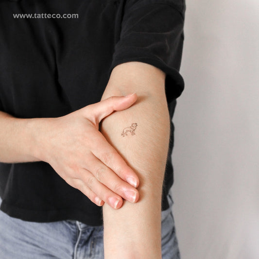 Minimalist Border Collie Temporary Tattoo - Set of 3