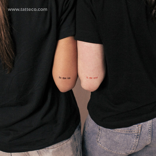 In This Life & The Next Temporary Tattoo - Set of 3
