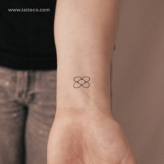 Tatuaje semipermanente de línea fina "Flor de Barcelona" - Juego de 2