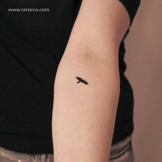 Tatuaje semipermanente de cuervo volador (juego de 2)