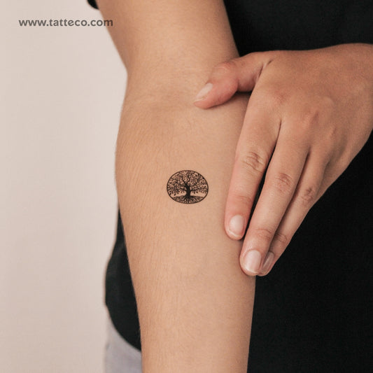 Tatuaje semipermanente pequeño del árbol de la vida (juego de 2)