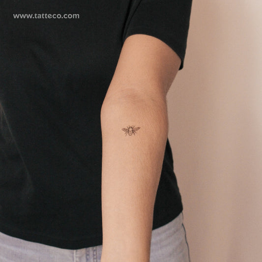 Little Hand-drawn Bee Semi-Permanent Tattoo - Set of 2
