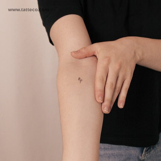 Tiny Flamingo Semi-Permanent Tattoo - Set of 2