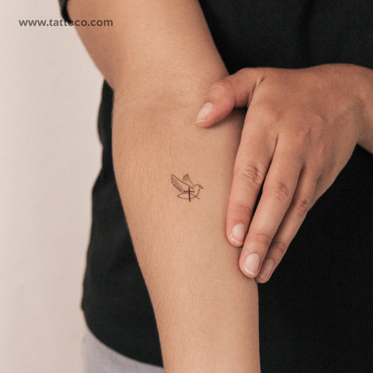 Cross Dove Jesus Fish Semi-Permanent Tattoo - Set of 2