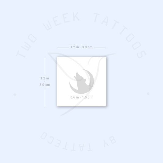 Tatuaje semipermanente de luna y lobo (juego de 2)