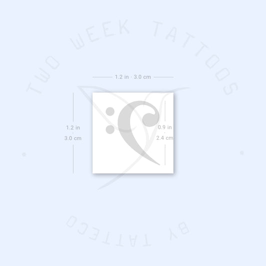 Bass Clef Semi-Permanent Tattoo - Set of 2