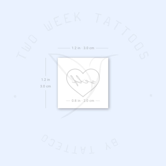 Tatuaje semipermanente de corazón de amor propio (juego de 2)