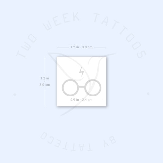 Glasses And Bolt Semi-Permanent Tattoo - Set of 2