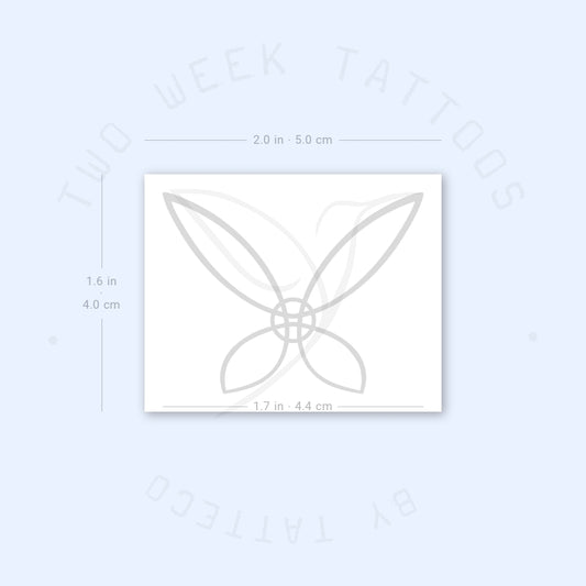 Tatuaje semipermanente de mariposa con nudo de bruja (juego de 2)