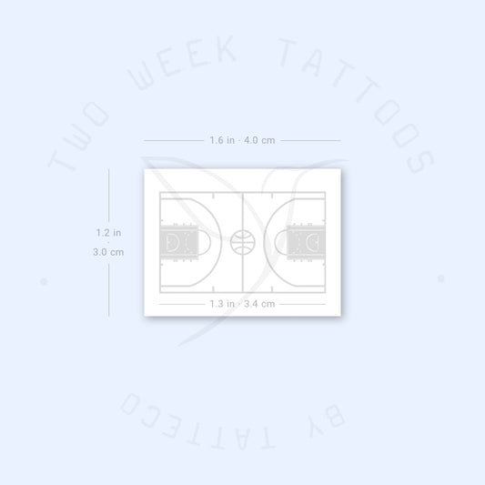 Tatuaje semipermanente de cancha de baloncesto (juego de 2)