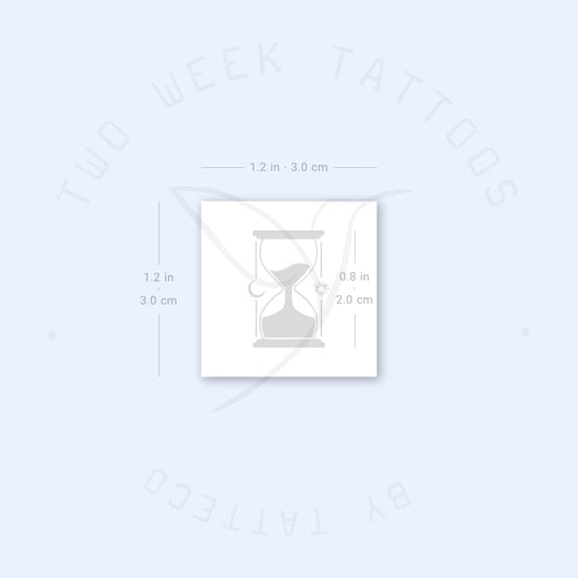 Tatuaje semipermanente de reloj de arena - Juego de 2